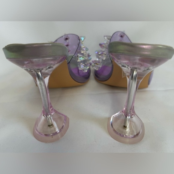 NEW Azalea Wang Women’s Sweet and Sour Chunky Sandals in Purple Size 10 - Picture 10 of 16